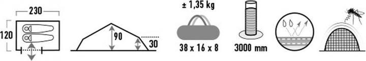 Image du produit High Peak Siskin 2.0 LW (Tente tunnel, 1.35 kg, 2 personnes)