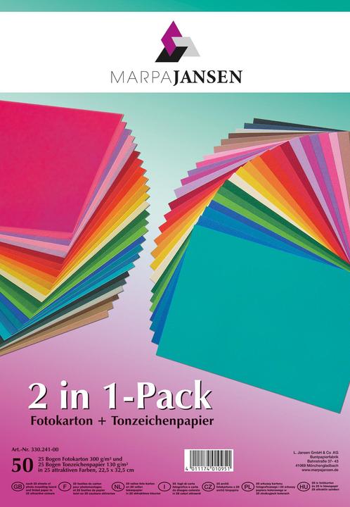 Actual product image MarpaJansen Assorted coloured paper & photo cardboard, 50 sheets (130 g/m², 50x)