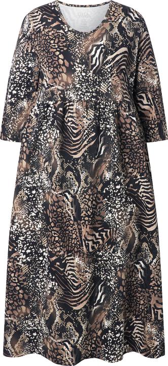 Actual product image Ulla Popken Animal Print Empire Knit A-Line Pocket Dress (54)