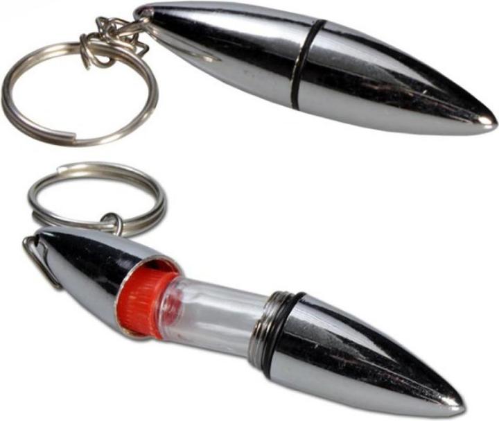 Actual product image Black Leaf Keychain small with glass bottle