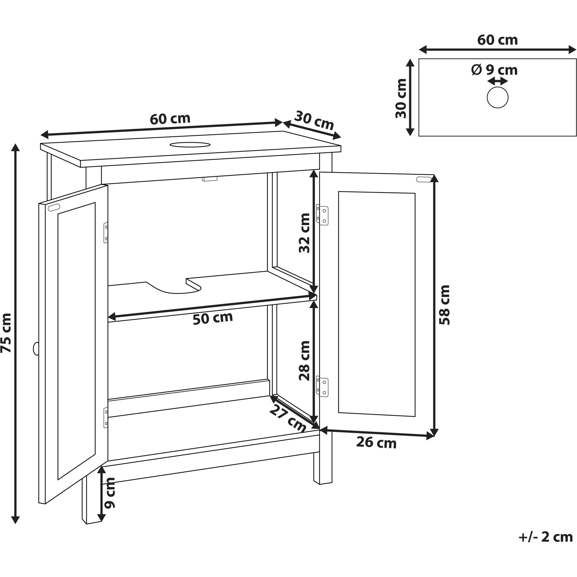 Thumbnail - Beliani, Waschbeckenunterschrank, Alamos
