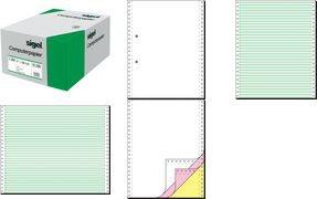 Actual product image Sigel DIN computer paper continuous, 240 x 30.48 cm (12"), A4 3-fold, 60/53/57 gsm, SD, carbonless copy (52 g/m², 600 x)