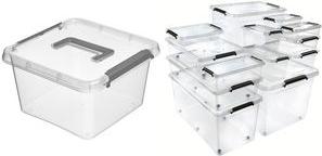 Produktbild keeeper Aufbewahrungsbox/Clipbox Larissa, mit Griff, 6 Liter natur-transparent, Deckel zuverlässig durch sei (6 l)