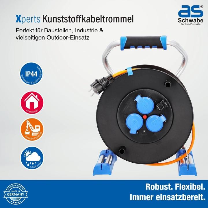Produktbild As - Schwabe Kunststoffkabeltrommel mit USB (50 m, 1.50 mm²)