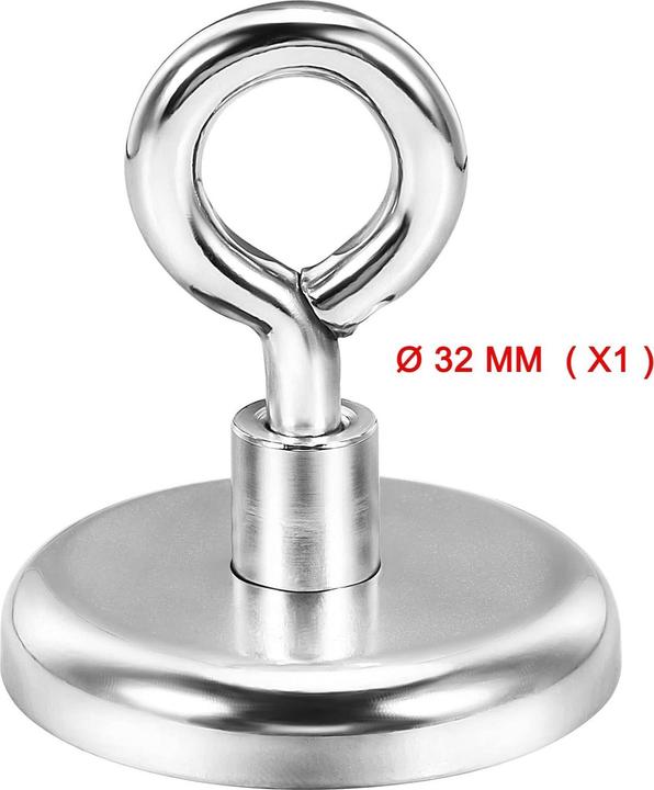 Produktbild Swissdetector Sehr starke Ösenmagnete - 35 kg - Ø 32 MM ( X1 )