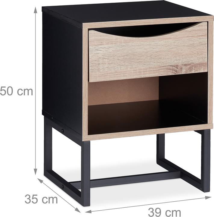 Actual product image Relaxdays Bedside table (39 x 35 x 50 cm)