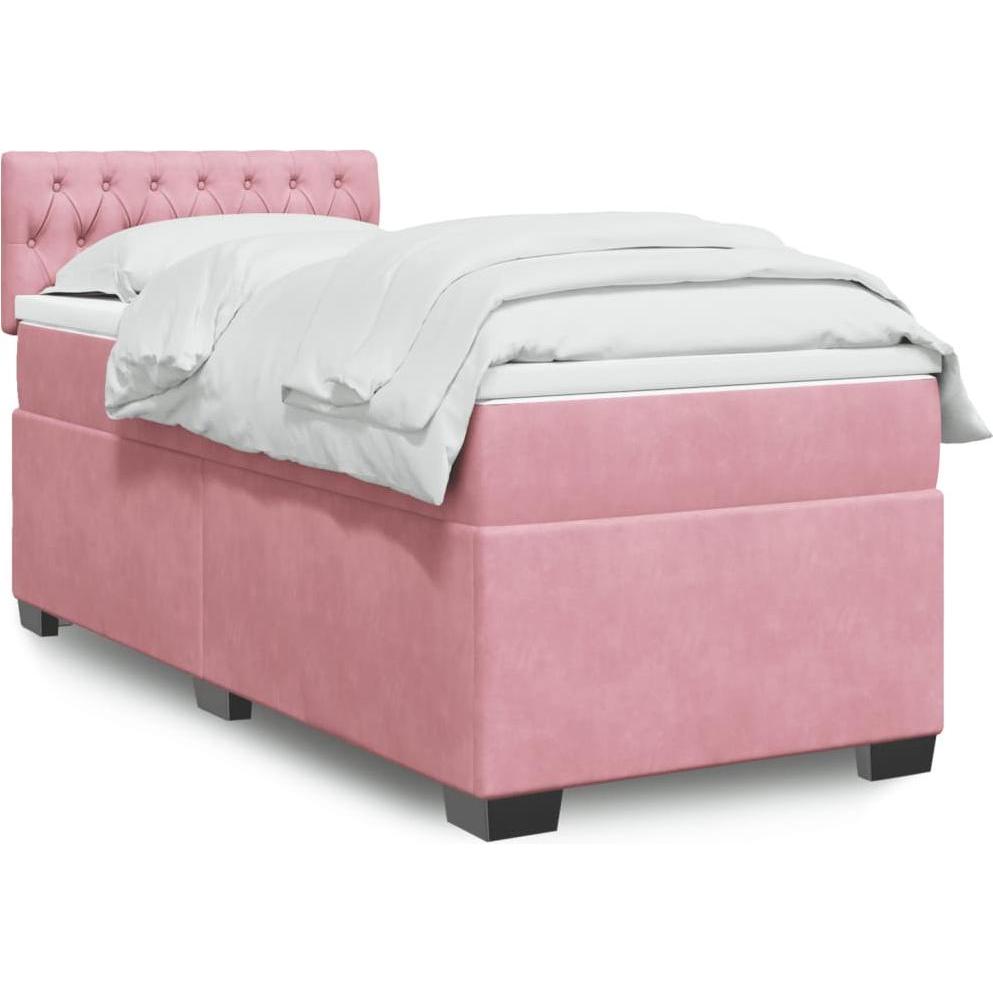 VidaXL, Bett, Bo x springbett mit Matratze 90 x 200 cm Samt (90 x 200 cm)