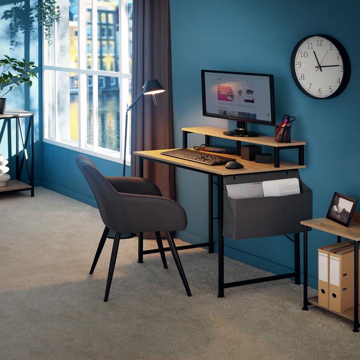 Produktbild tectake Schreibtisch mit Ablage und Stofftasche (120 x 60 x 110 cm)