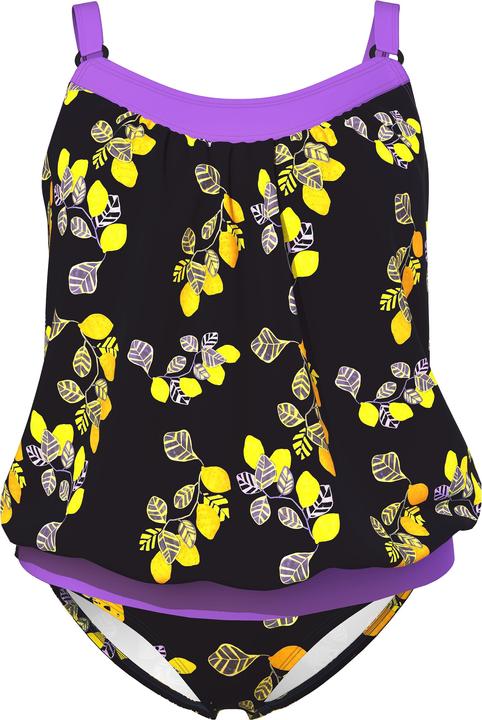 Actual product image Ulla Popken Lemon Print Elastic Hem Tankini Set (46, 48)