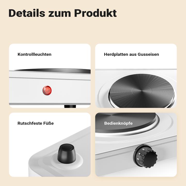 Actual product image Wiltec Doppelkochplatte