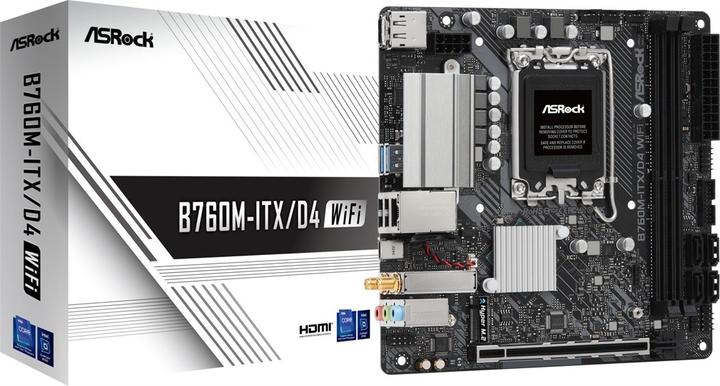 Produktbild AsRock B760M-ITX/D4 WiFi (LGA 1700, Intel B760, Mini-ITX)