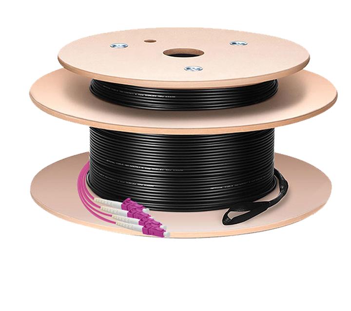 Produktbild LogiLink LWL Trunkkabel U-DQ(ZN)BH, 4 Fasern Multimode OM4, LC/UPC - LC/UPC, 160 m (U/UTP, CAT6, 160 m)