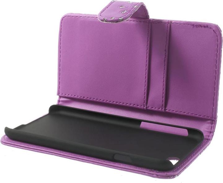 Produktbild König Design Handytasche Flip Strass für Handy Apple iPhone 6 (4,7 Zoll) Lila / Violett (Apple iPhone 6)