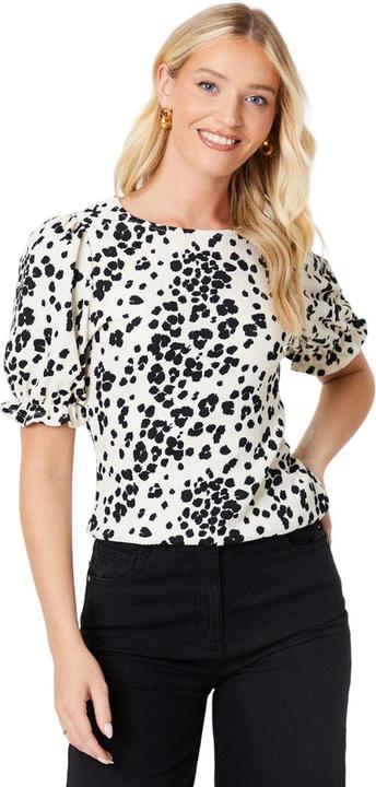 Actual product image Dorothy Perkins Womens/Ladies Leopard Print Puff Shoulders Top (L)