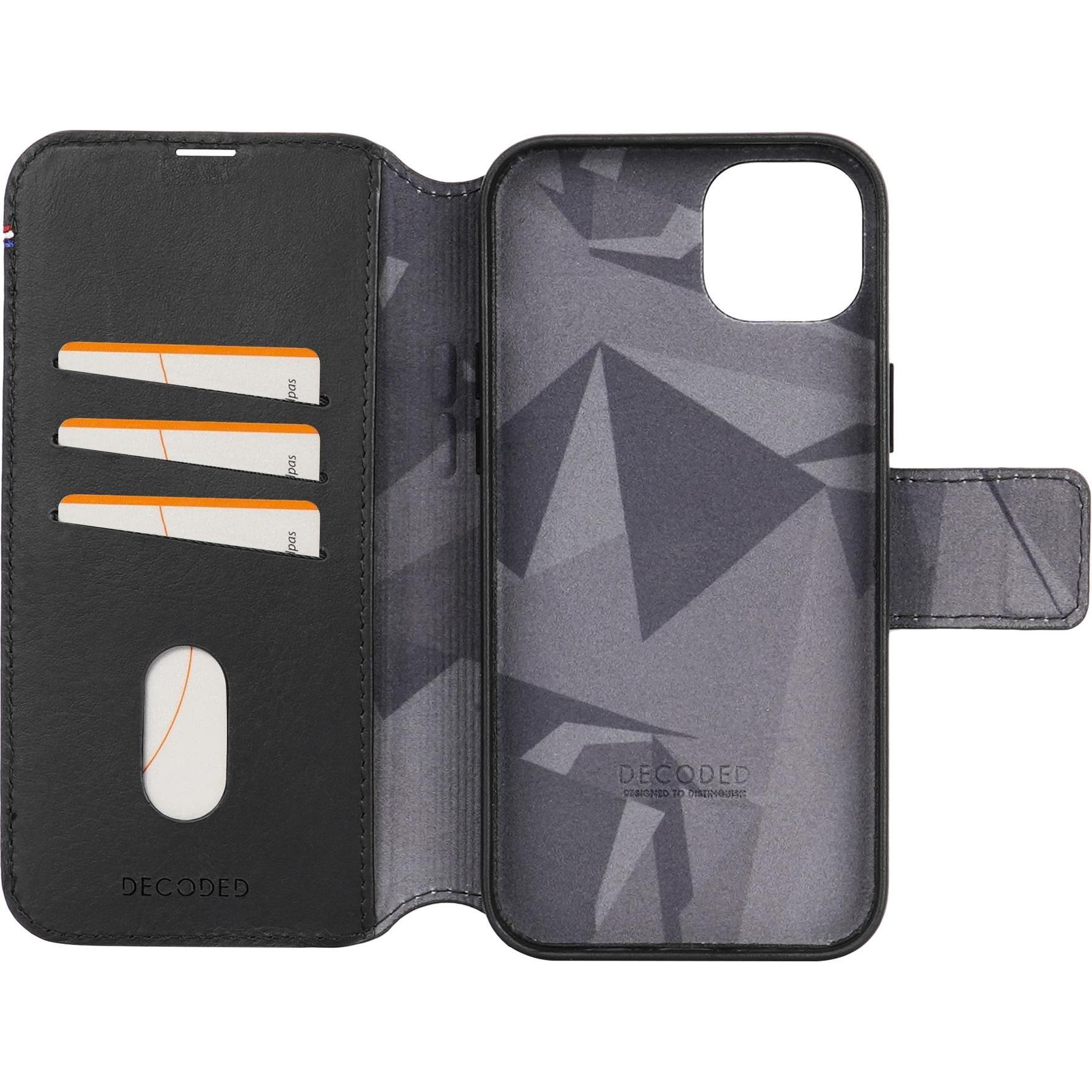 Thumbnail - Decoded Leather Detachable Wallet für iPhone 15 Plus Black (Apple iPhone 15 Plus), Smartphone Hülle, Schwarz