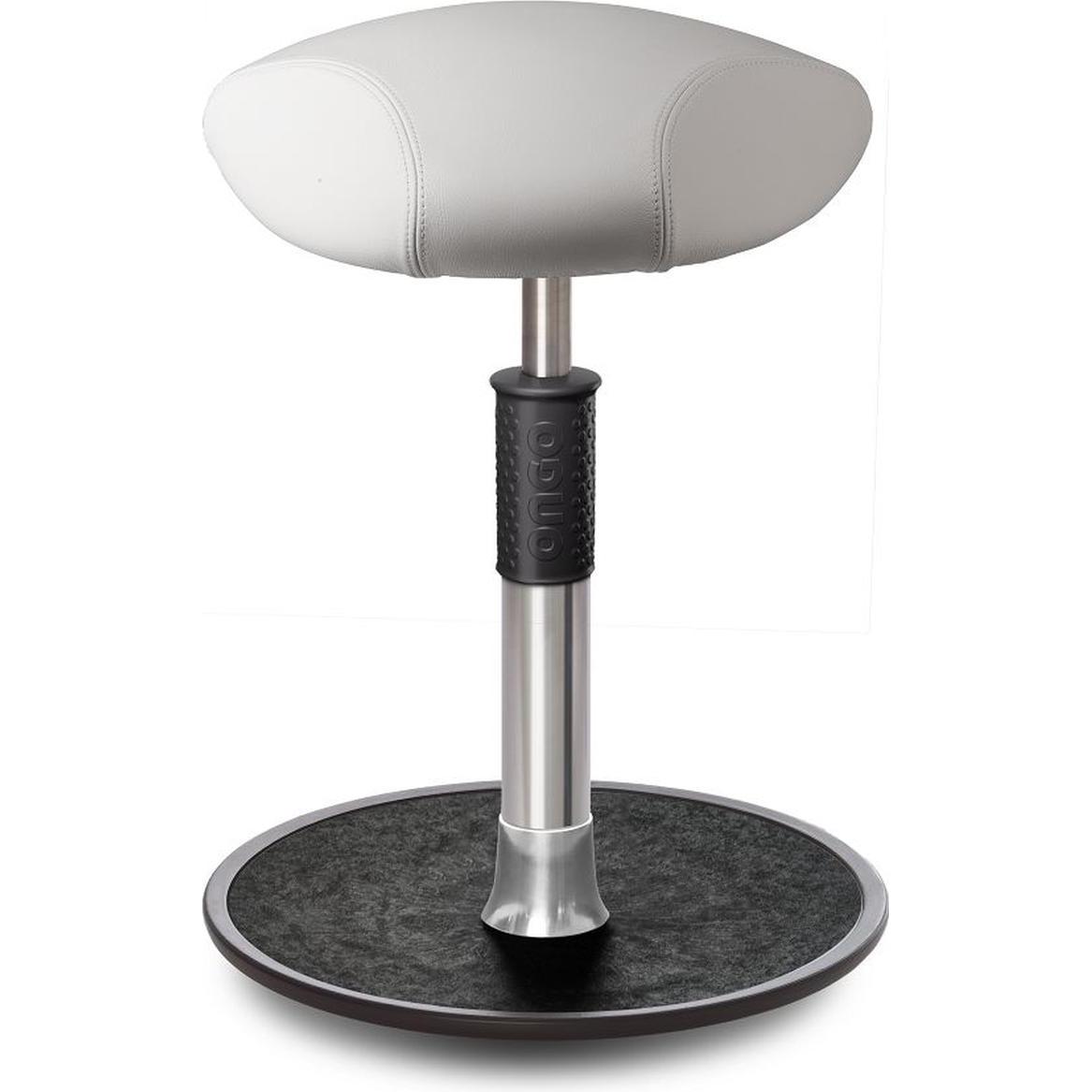 Ongo, Bürostuhl, Sitz- Stehhocker Free Regular Triangel Boxmark Leder Weiss chrom /schwarz