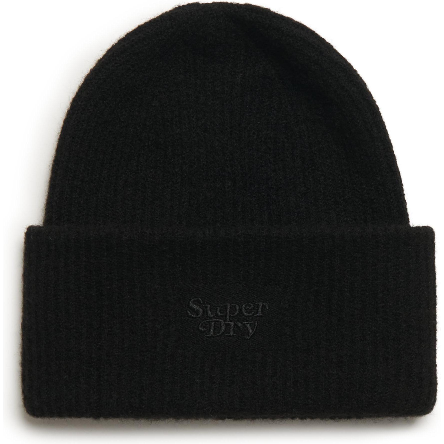 Superdry, Herren, Mütze, strickmütze kind soft rib, Schwarz