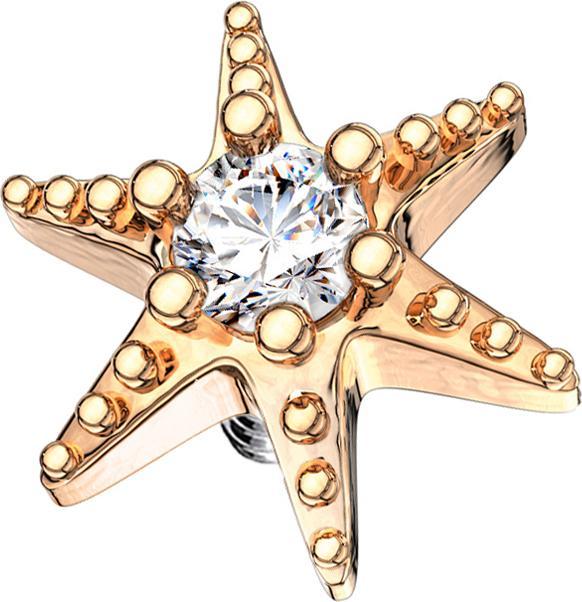 Immagine prodotto Star Piercing Dermal Anchor, stella marina in oro rosa con cristallo (Ottone, Acciaio chirurgico 316L)