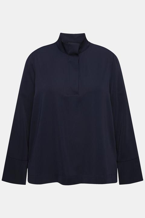 Actual product image Ulla Popken Hidden Button Placket Long Sleeve Blouse (54)