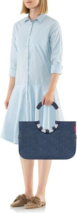 Actual product image reisenthel Shopping Basket Loopshopper M Herringbone Dark Blue