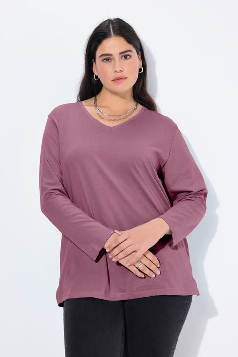Produktbild Ulla Popken Shirt, V-Ausschnitt, Relaxed, Langarm (62)