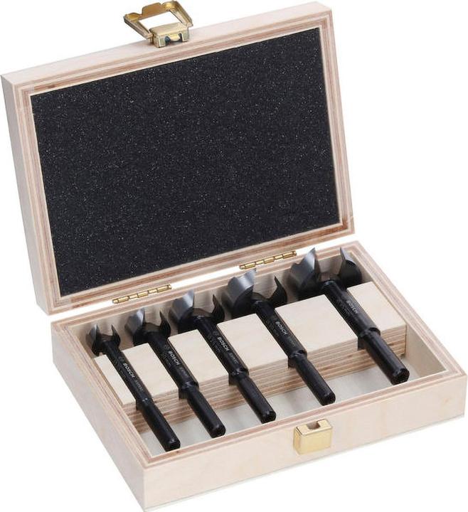 Actual product image Fischer Bosch 5 x Expert Wood Forstner Drill Bit Set for Soft Wood Hardwood Diameter 150 200 250 300 35 mm (15, 20, 25, 30, 35 mm)