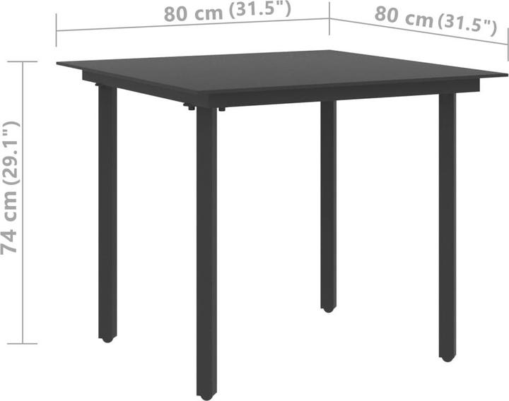Actual product image vidaXL Gartentisch (80 x 80 x 74 cm)