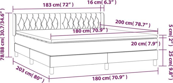 Immagine prodotto vidaXL Boxspringbett (180 x 200 cm)