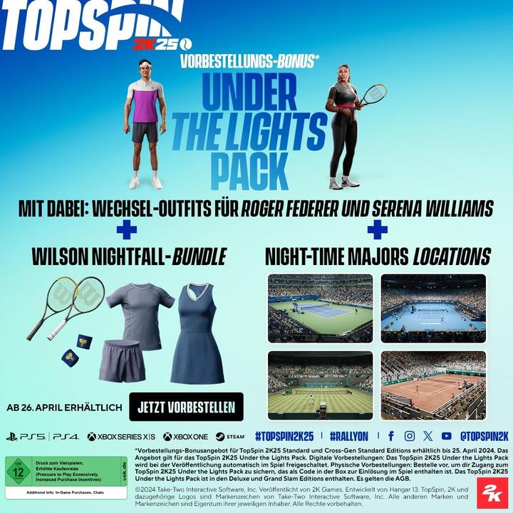 Image du produit 2K Games Top Spin 2K25 (PS5, DE)