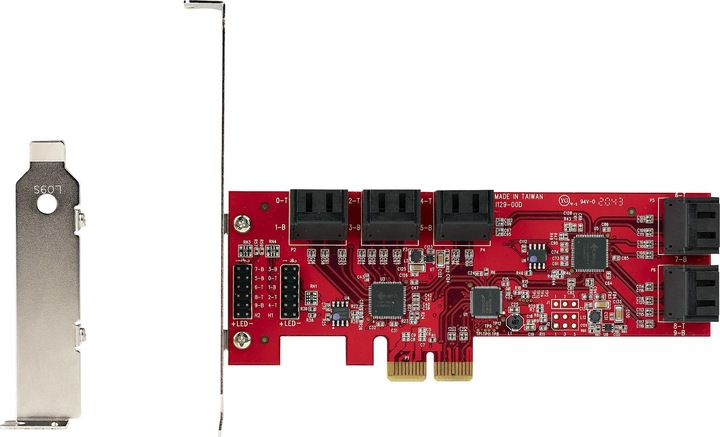Actual product image StarTech com Carte PCI Express SATA 10 ports - Carte Contrôleur PCIe SATA - 6Gbps - ASM1166 Non-Raid
