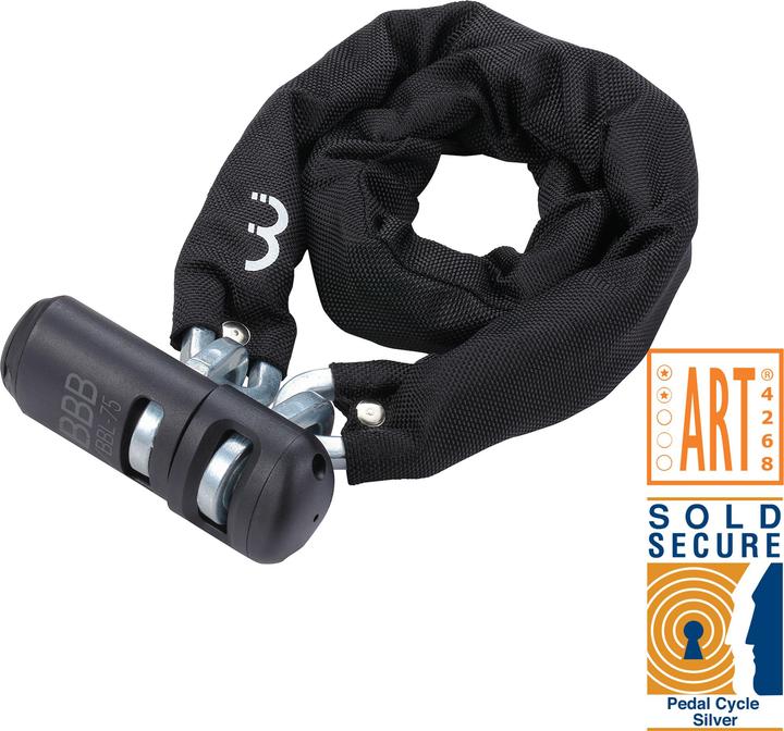 BBB Serratura a chiave SecureChain nera (90 cm)