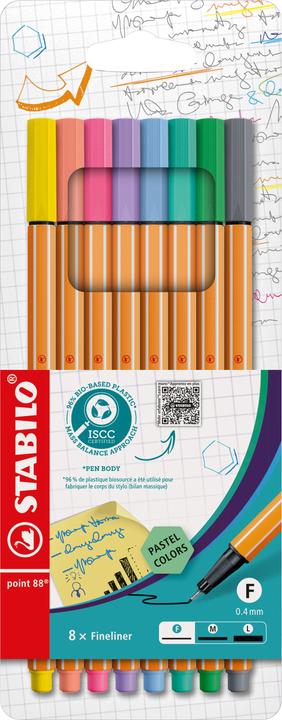 Produktbild STABILO point 88 Fineliner (Mehrfarbig, 8 x)