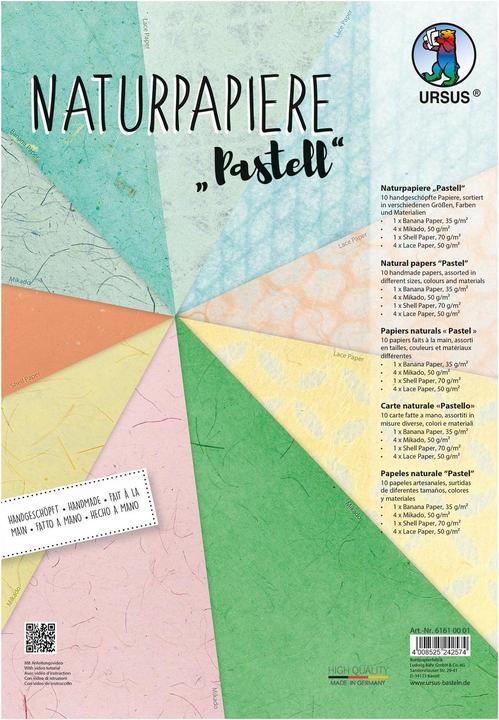 Actual product image Ursus Craft paper Natural Papers 10 pieces, pastel (70 g/m², 10x)