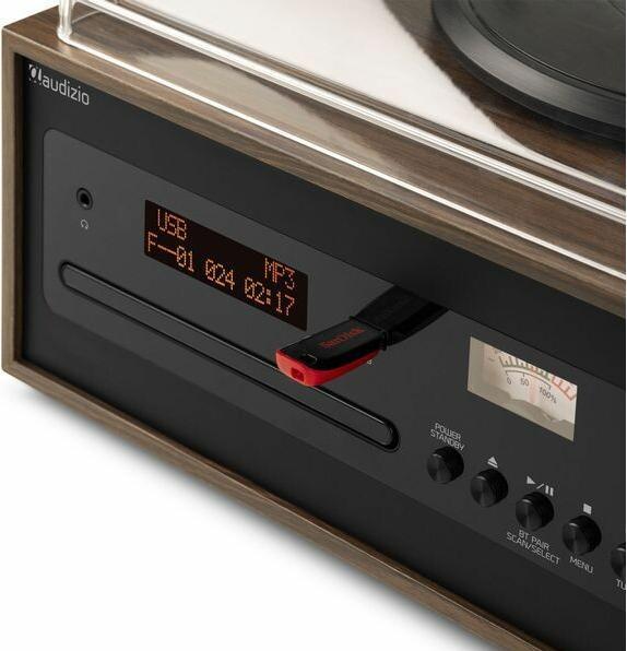 Productafbeelding Audizio Platenspeler met speakers - Boston platenspeler Bluetooth, CD speler en DAB (Handmatig)