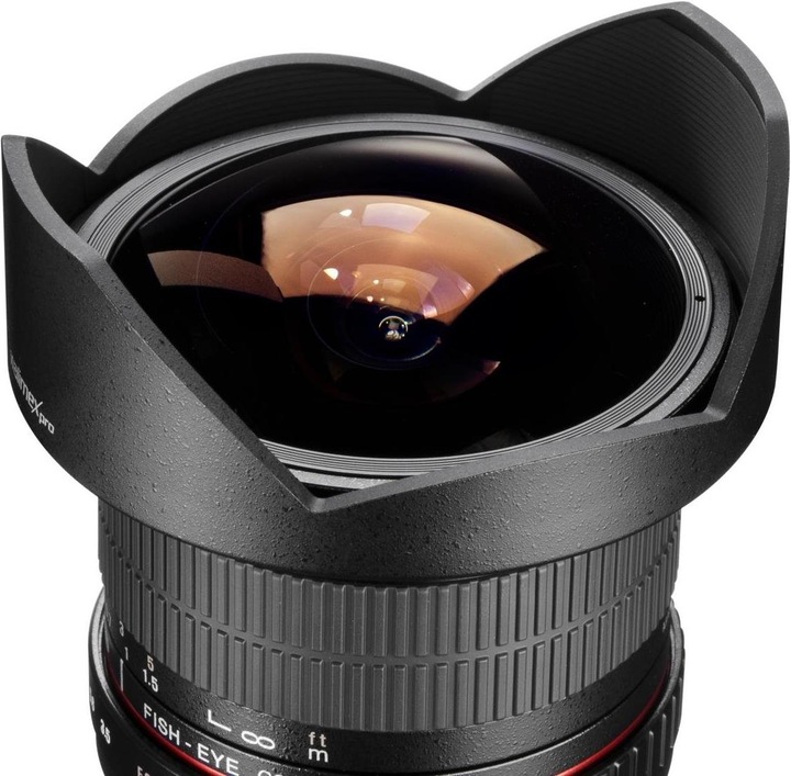 Image du produit Walimex pro Objectif Pro 8mm, f/3.5 II VDSLR Fisheye, Nikon (Nikon F, APS-C / DX, Micro Four Thirds)