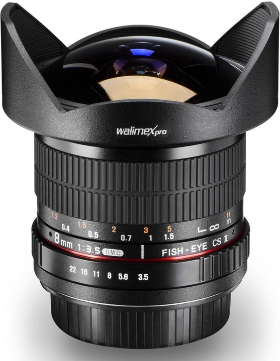 Image du produit Walimex pro Objectif Pro 8mm, f/3.5 II VDSLR Fisheye, Nikon (Nikon F, APS-C / DX, Micro Four Thirds)