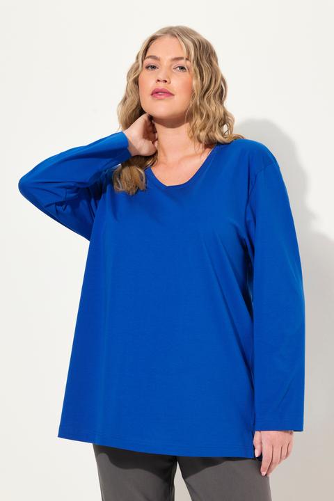Image du produit Ulla Popken Shirt V, basic relaxed, manches longues (42, 44)