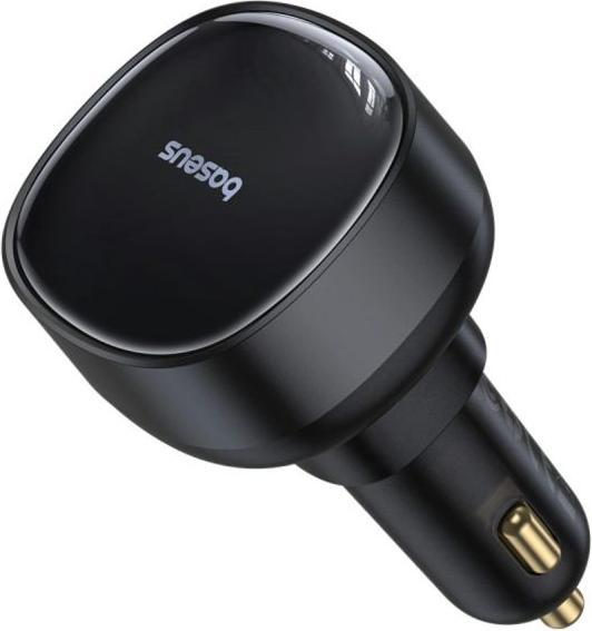 Actual product image Baseus Enjoyment Pro Car Charger U+Retractable iP Cable 55W Cluster - Black