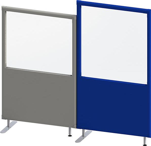 Actual product image eurokraft pro Soundproof partition, panel with window, height 1600 mm, width 1000 mm, grey. (1000 x 1500 mm)