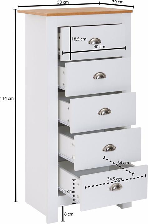 Immagine prodotto Wohnling con (53 x 39 x 114 cm)