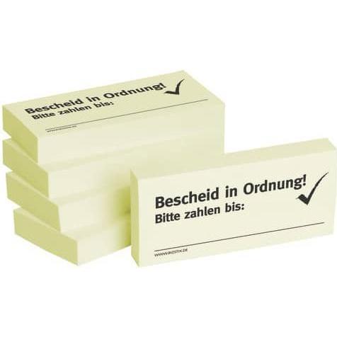 Bizstix, Haftnotiz, Notiz 'in Ordnung' 75x35mm