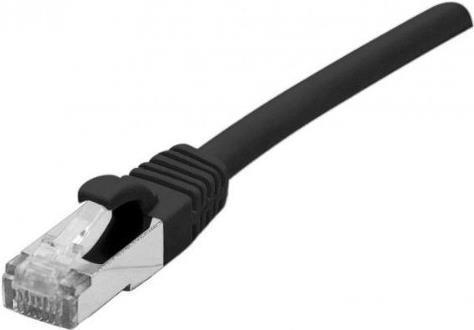 Actual product image Exertis Connect Patch cable CAT. 6, F/UTP, PoE, halogen-free, black, 20.0 m Shielded patch cable with snap-in lug (F/UTP, CAT6, 20 m)