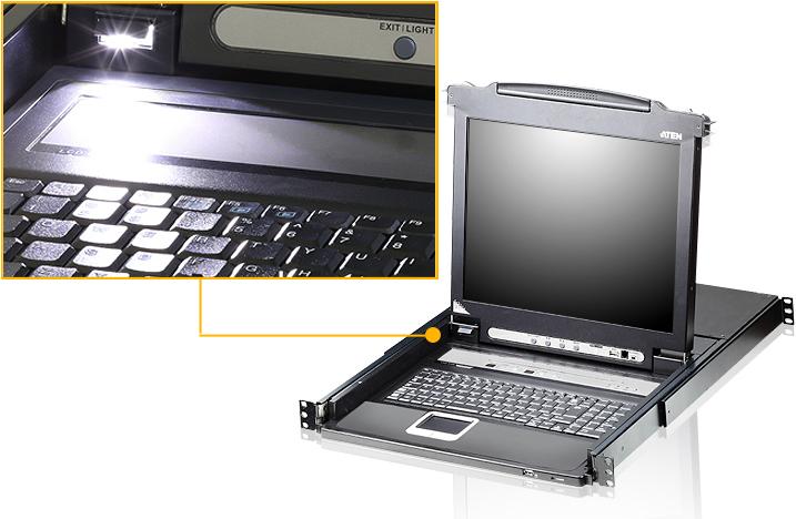 Produktbild Aten 16x PS/2-USB VGA LCD KVM Konsole, Daisy-Chain Port, RJ-11, max Hz, TFT-LCD, Hz, 5 ms, 250 cd/m², AC