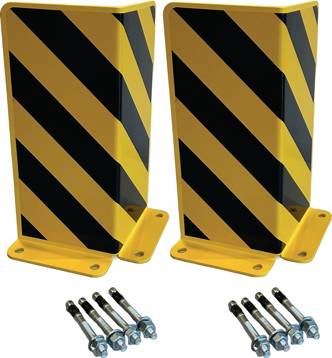 Actual product image Gewa Protective corner H400xL175/175mm L-shape steel sheet black/yellow PU=2 pcs.