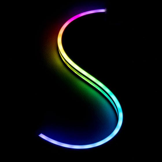 Actual product image Silverstone Technology SST-LS04 - Premium ARGB LED Light Strip, 45 cm with 40x 2020 ARGB L on both sides (RGB)