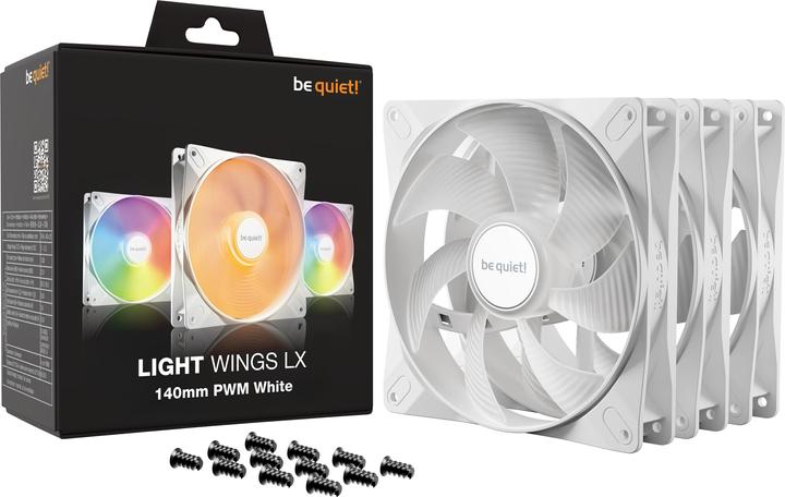 Actual product image be quiet! LIGHT WINGS LX 140mm PWM White Triple-Pack (140 mm, 3 x)
