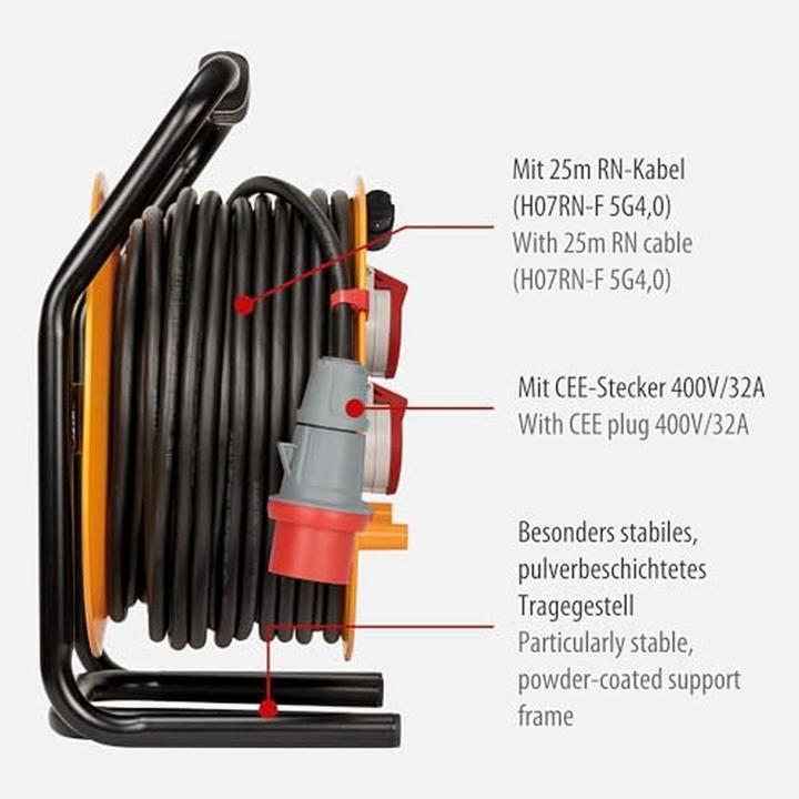 Produktbild Brennenstuhl Kabeltrommel Brobusta 380 CEE 25m H07RN-F5G4.0 (25 m, 4 mm²)