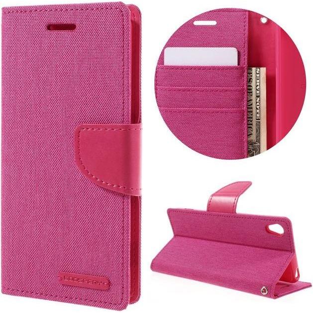 Goospery Canvas Diary Series (Sony Xperia XA), Smartphone Hülle, Pink