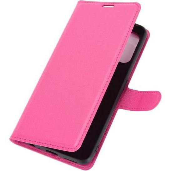 Thumbnail - MU Classic Litchi Leder Bookcover Series (Realme 7 Pro), Smartphone Hülle, Rosa