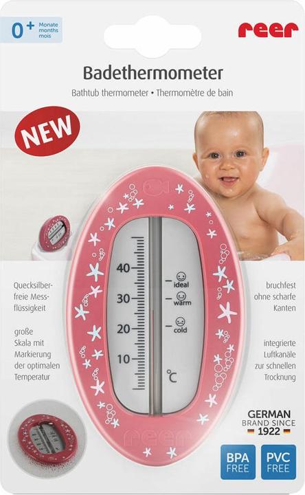 Produktbild Reer Badethermometer oval pink